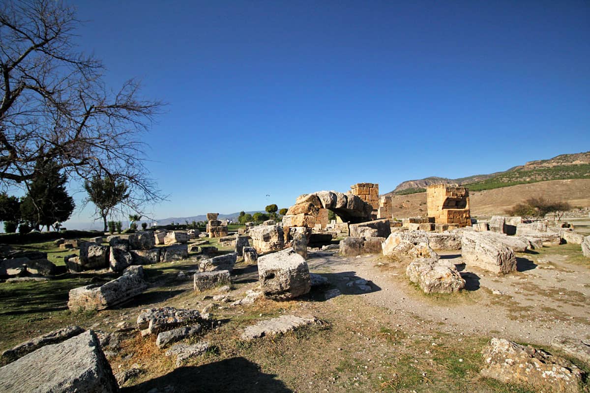 Hierapolis Archaeological Park and the Calcium Travertines of Pamukkale, Turkey