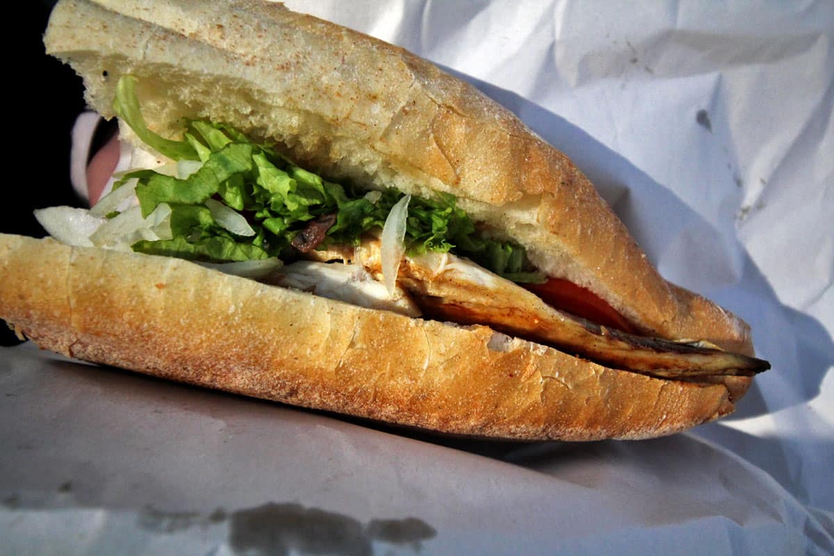 Fish sandwich in Istanbul