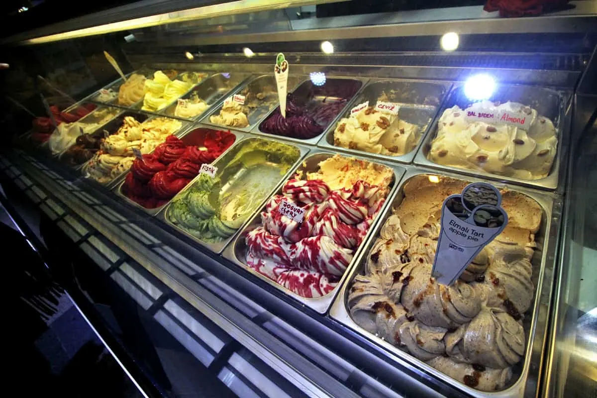 Turkish Food Selection of Turkish dondurma in Istanbul
