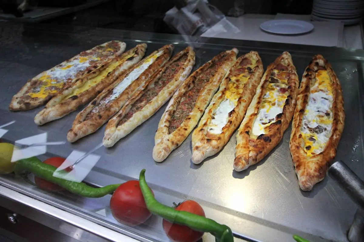 Turkish Food Turkish pide in an Istanbul shop