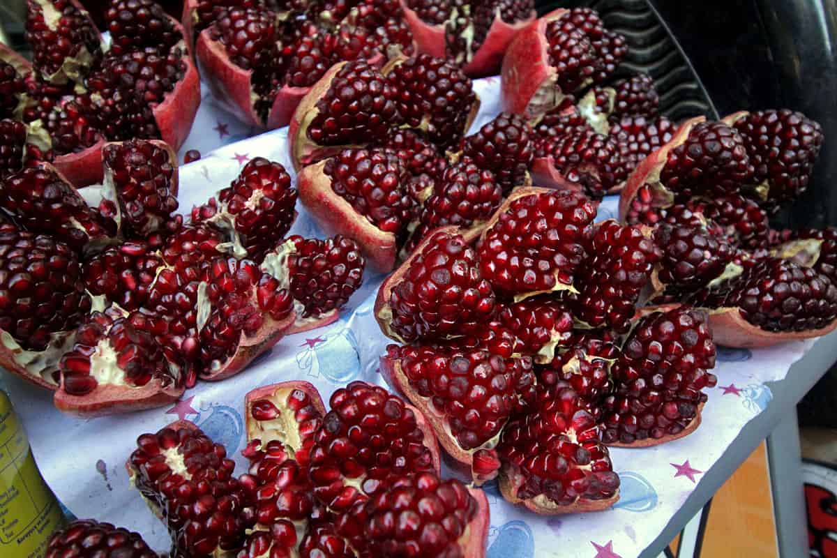 Peeled pomegranates in Turkey