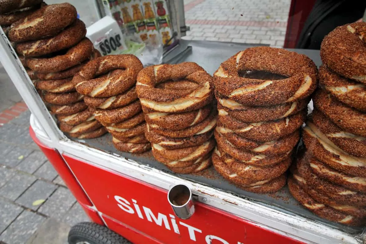 Turkish Food Simit or Turkish bagels