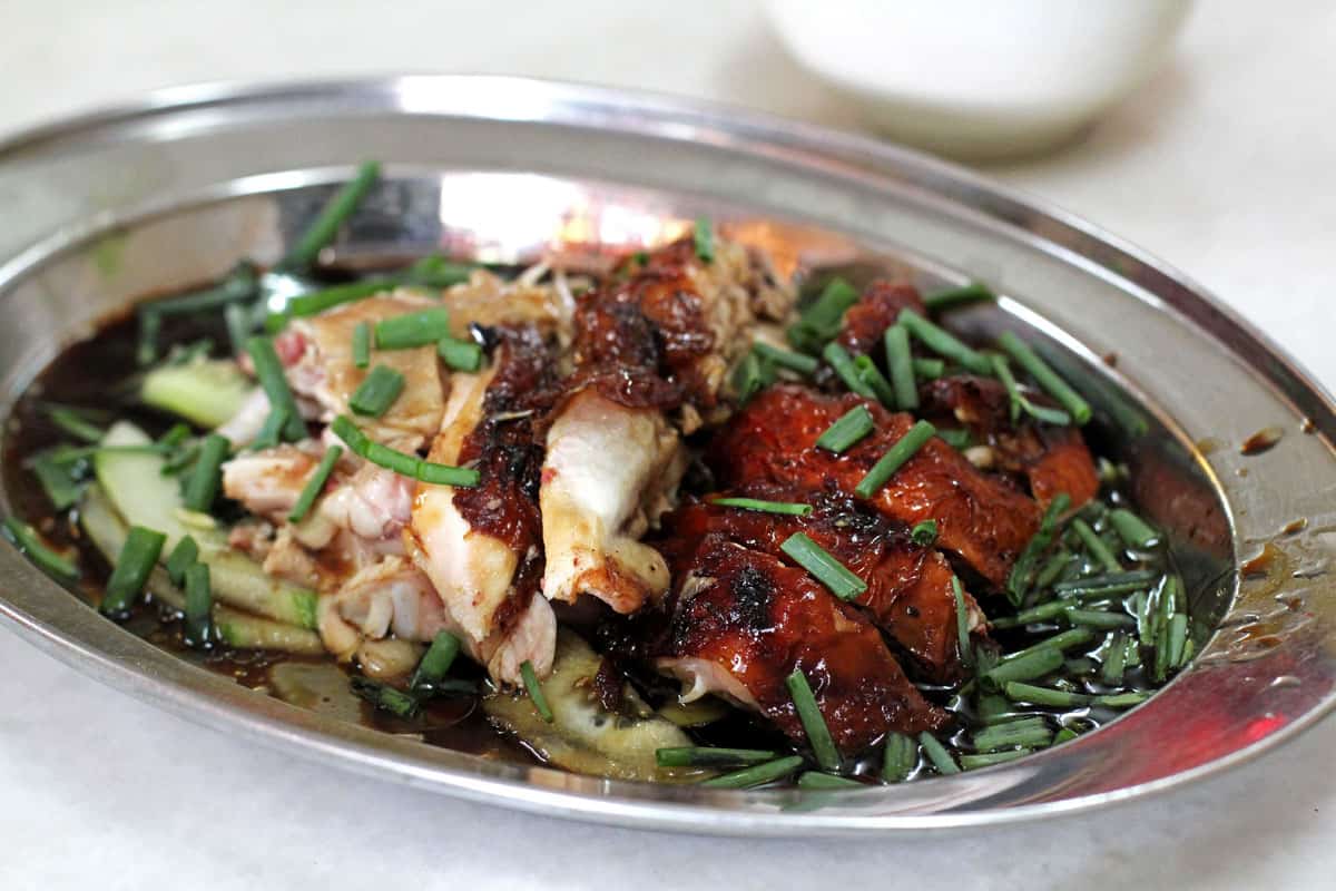 Steamed and roast chicken at First Famous Federal Restaurant in Penang, Malaysia