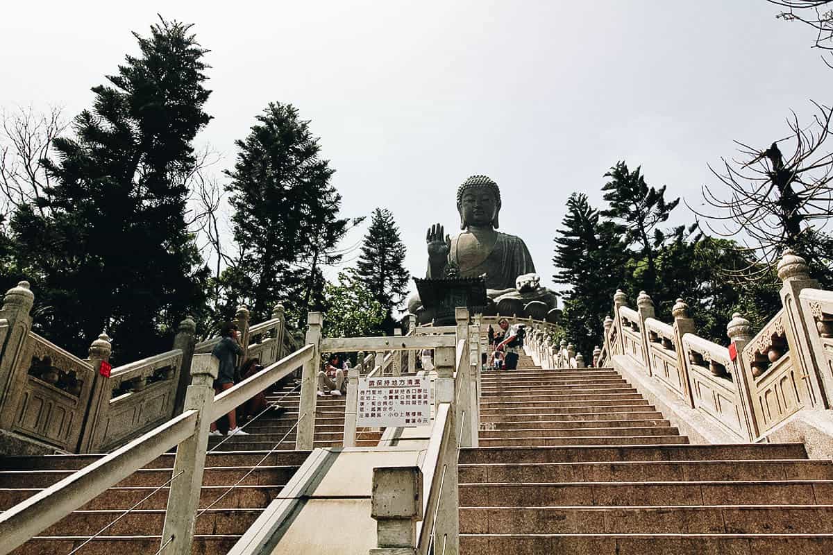 A Cable Car, a Giant Buddha, and a Streetful of Seafood on Lantau Island, Hong Kong