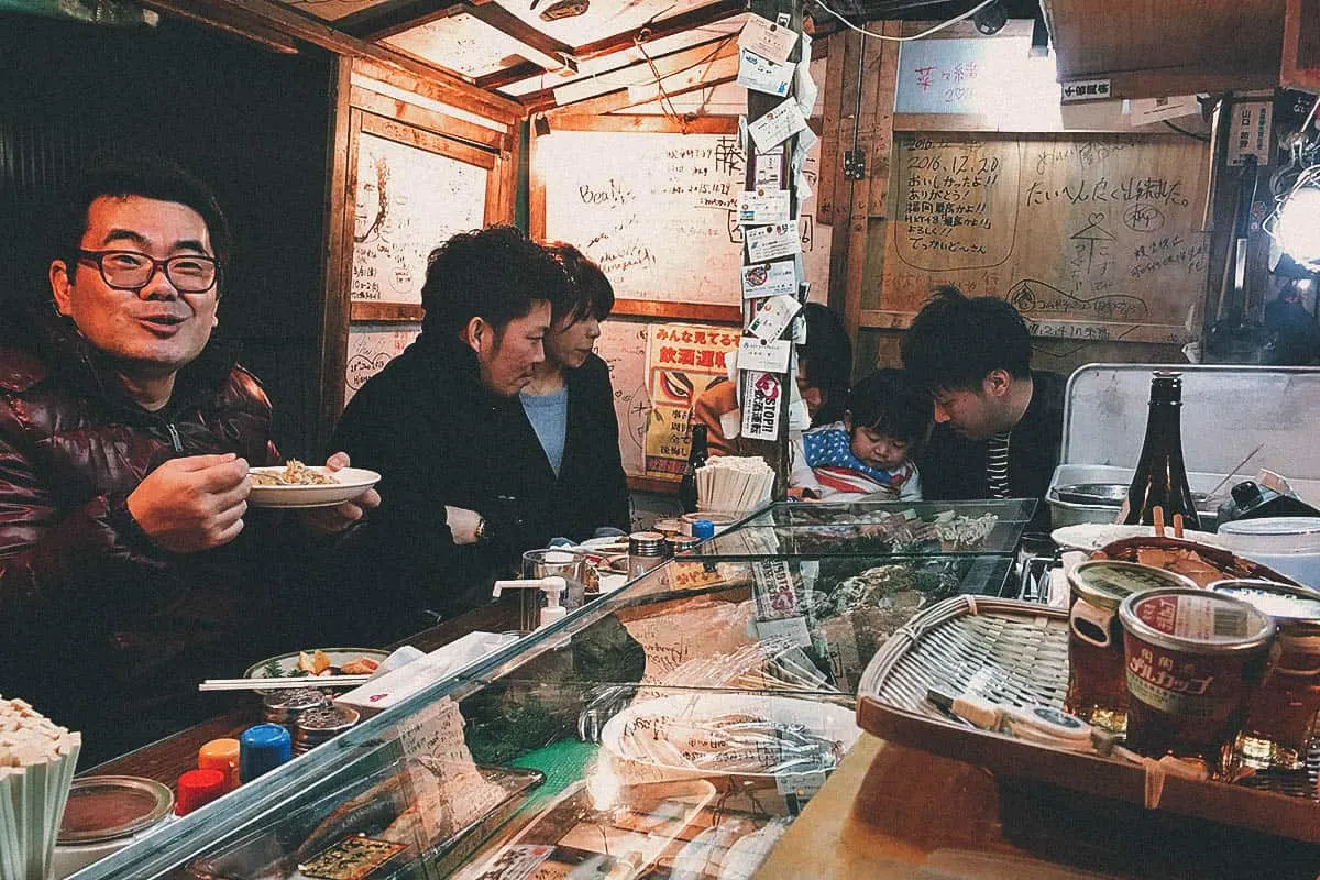 Inside a yatai stall in Fukuoka