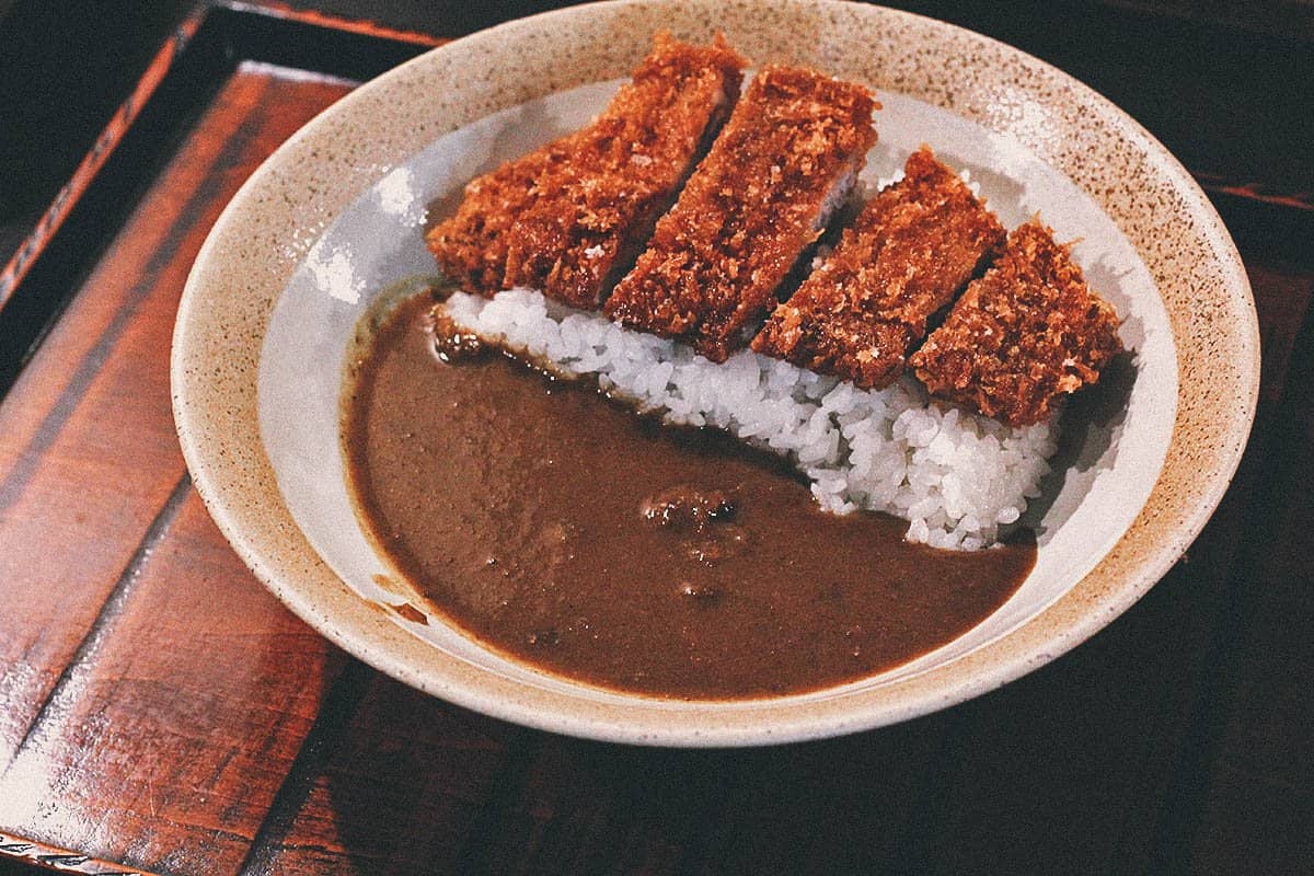 Japanese curry sauce with horse meat katsu, a popular regional dish from Kumamoto