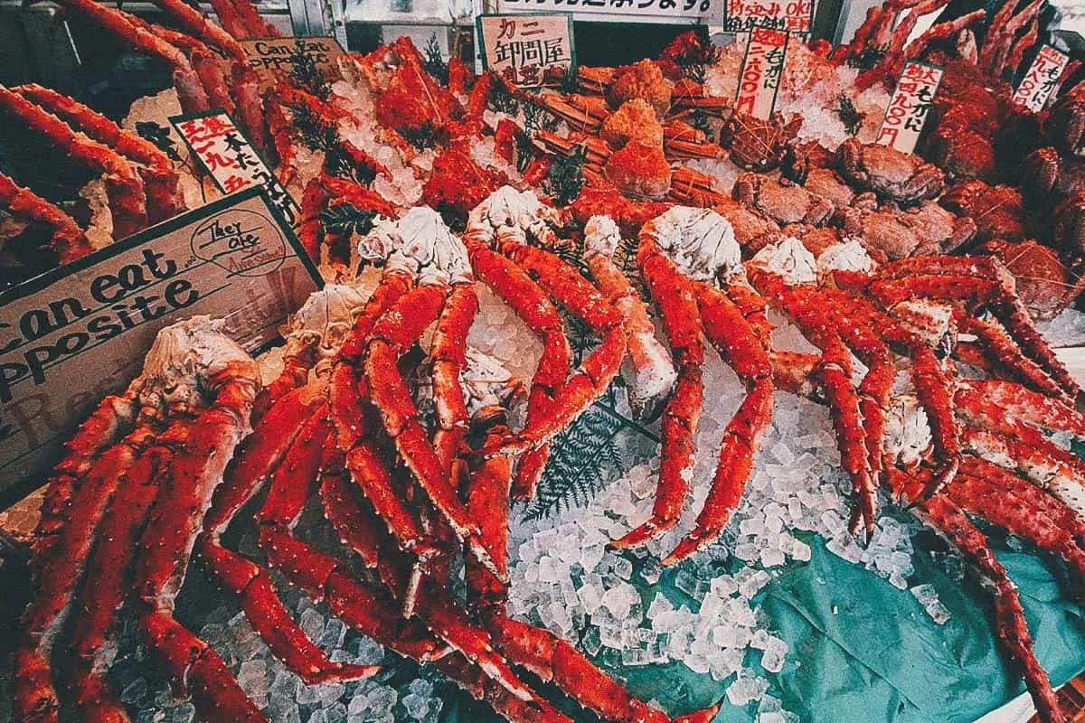 King crab legs at Nijo Market in Sapporo