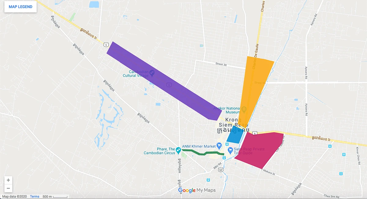 Siem Reap area map