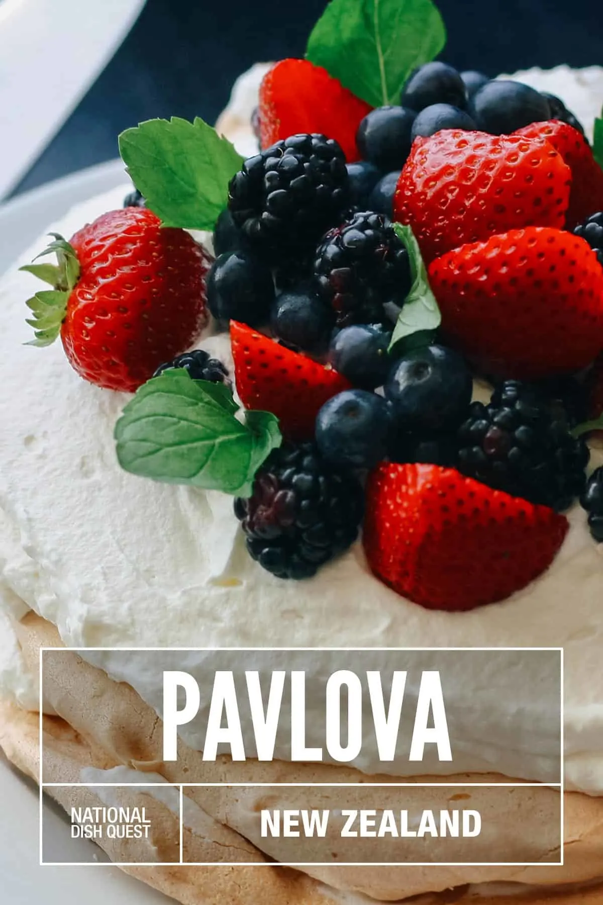 Close-up of a pavlova