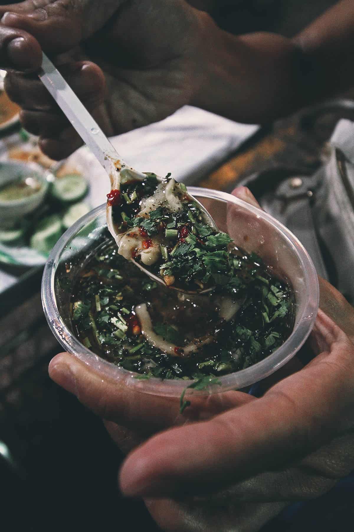 Sup bap cua in Ho Chi Minh City, a Vietnamese soup made with crab meat