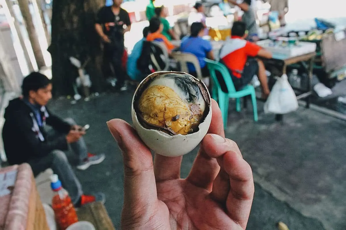 Balut, one of the most notorious street food dishes in the Philippines