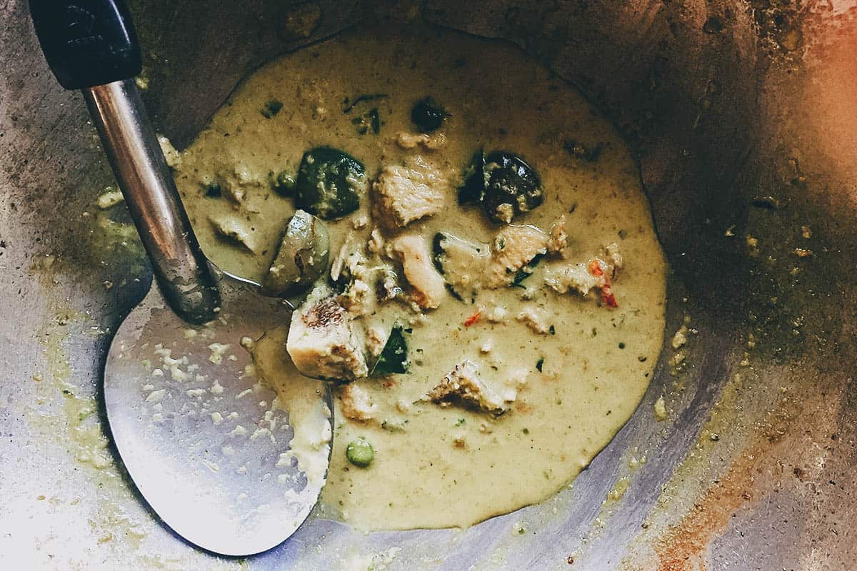 Gaeng keow wan or green curry from a cooking class in Chiang Mai