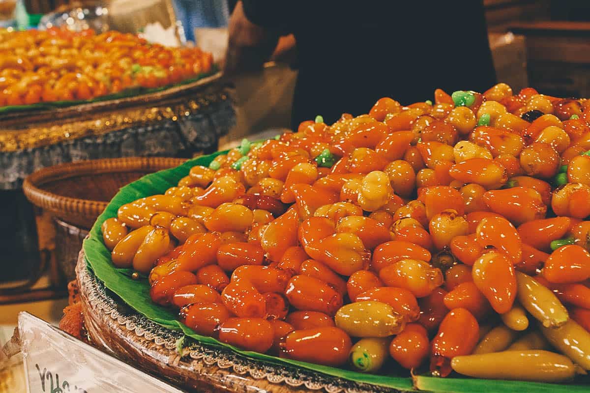 Luk chub at a market in Bangkok, Thailand