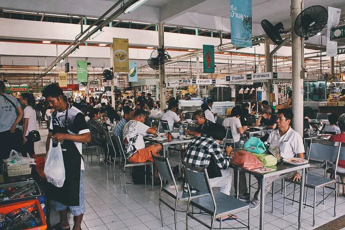 The Best Markets in Bangkok Dining area at Or Tor Kor Market in Bangkok