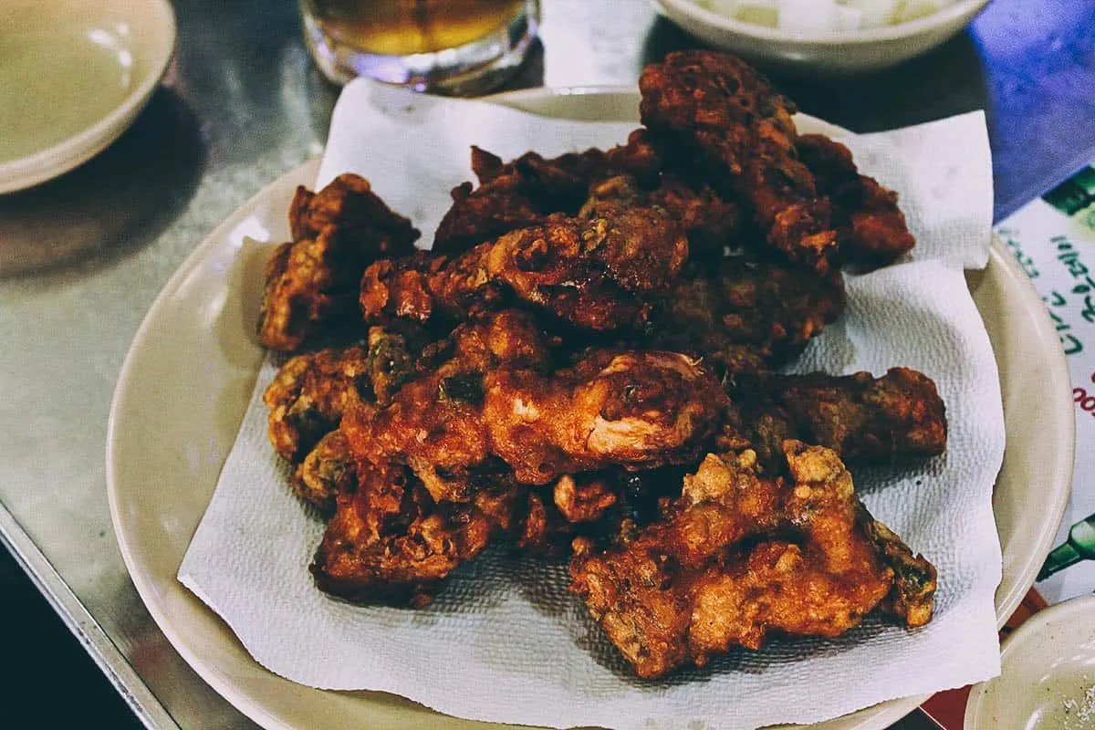 Korean fried chicken at Han Chu in Seoul, South Korea