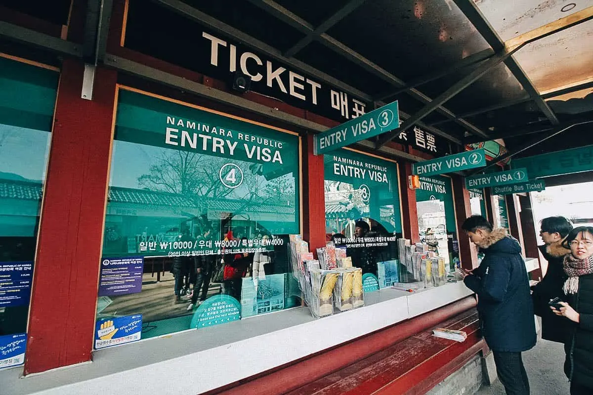 Ticket booth to visit Nami Island in South Korea