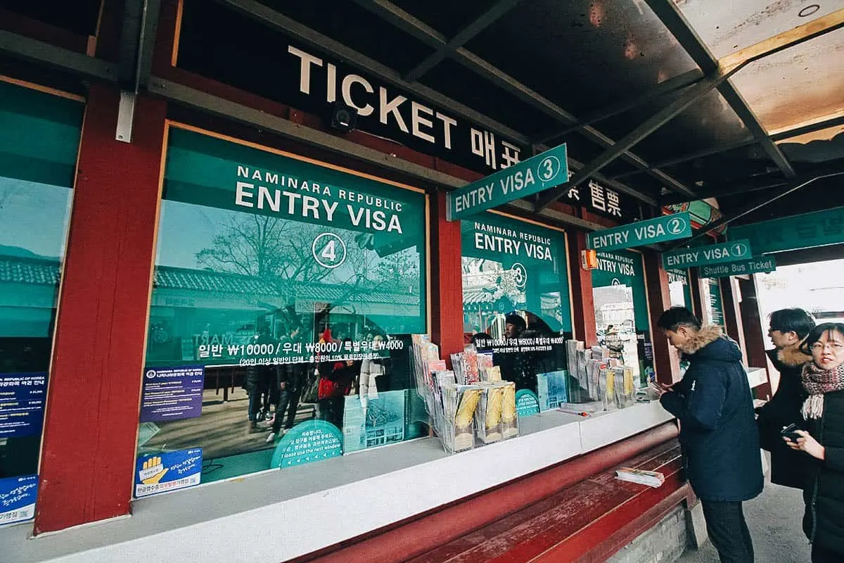 Nami Island, Chuncheon, South Korea Ticket booth to visit Nami Island in South Korea