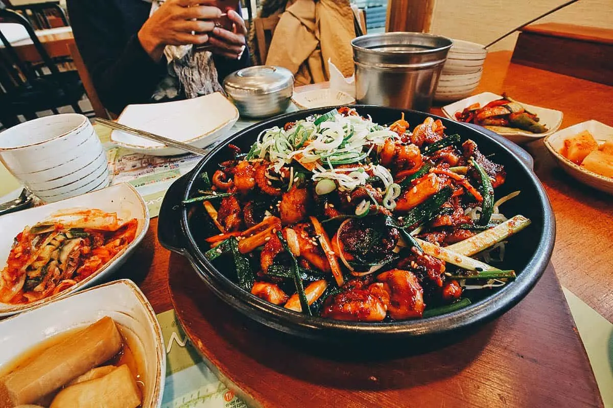 Korean dish at a restaurant on Nami Island in South Korea