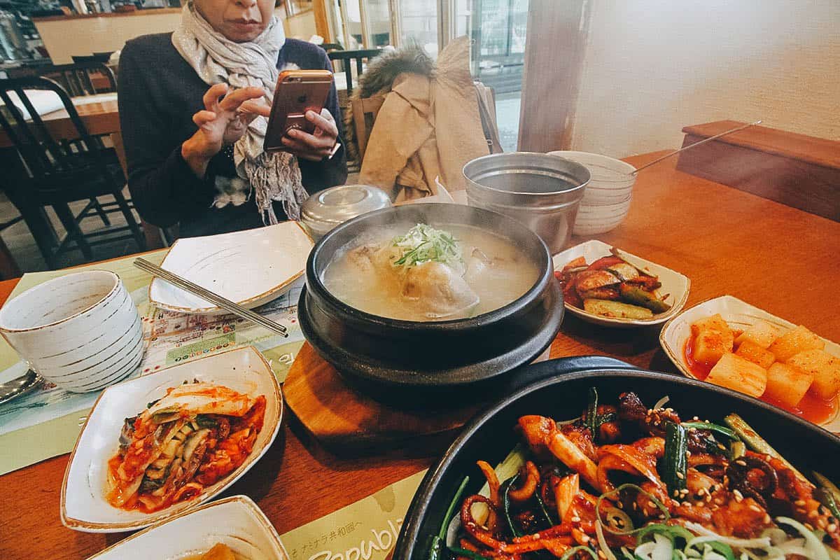 Korean chicken soup at a restaurant on Nami Island in South Korea