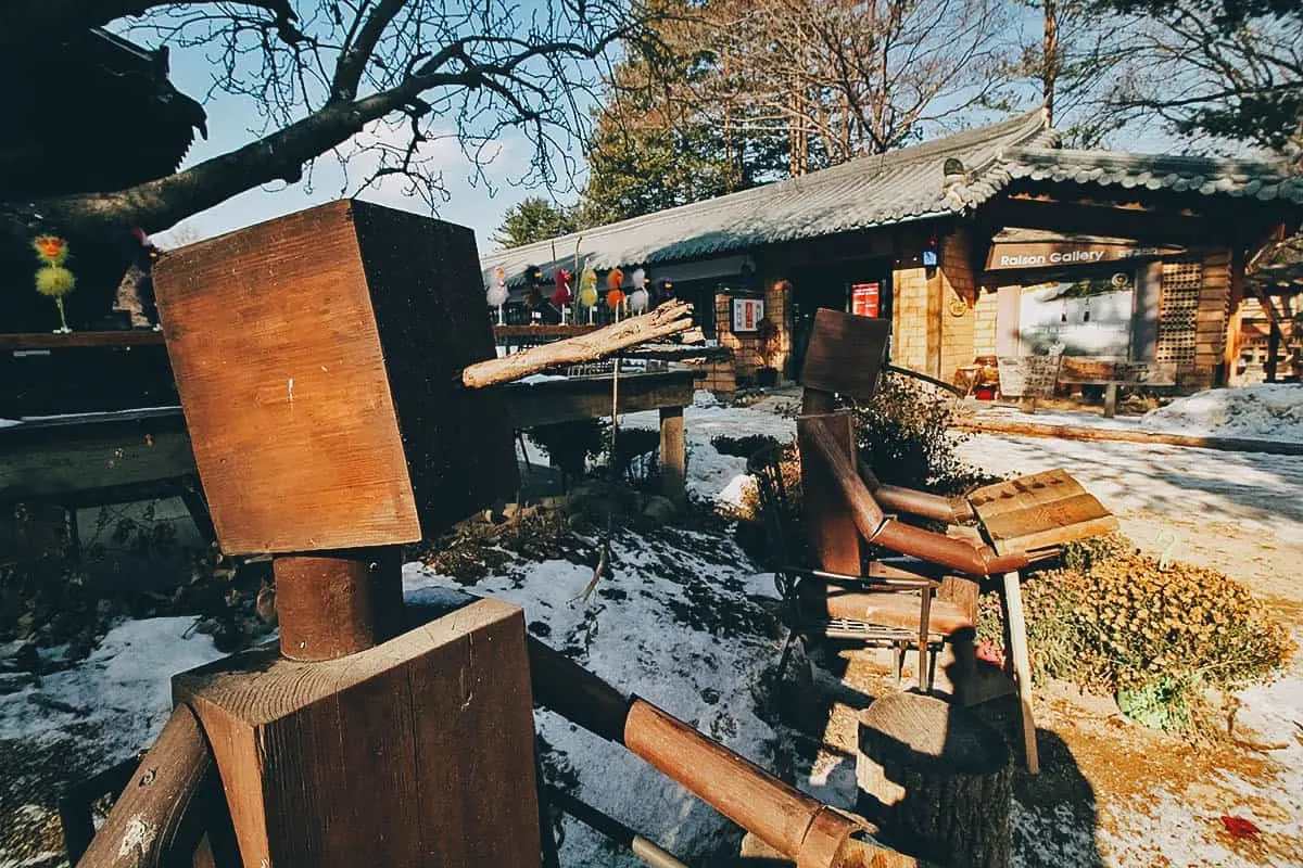 Art installations on Nami Island in South Korea