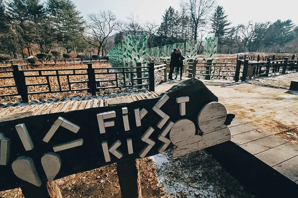 Winter Sonata first kiss filming location on Nami Island in South Korea