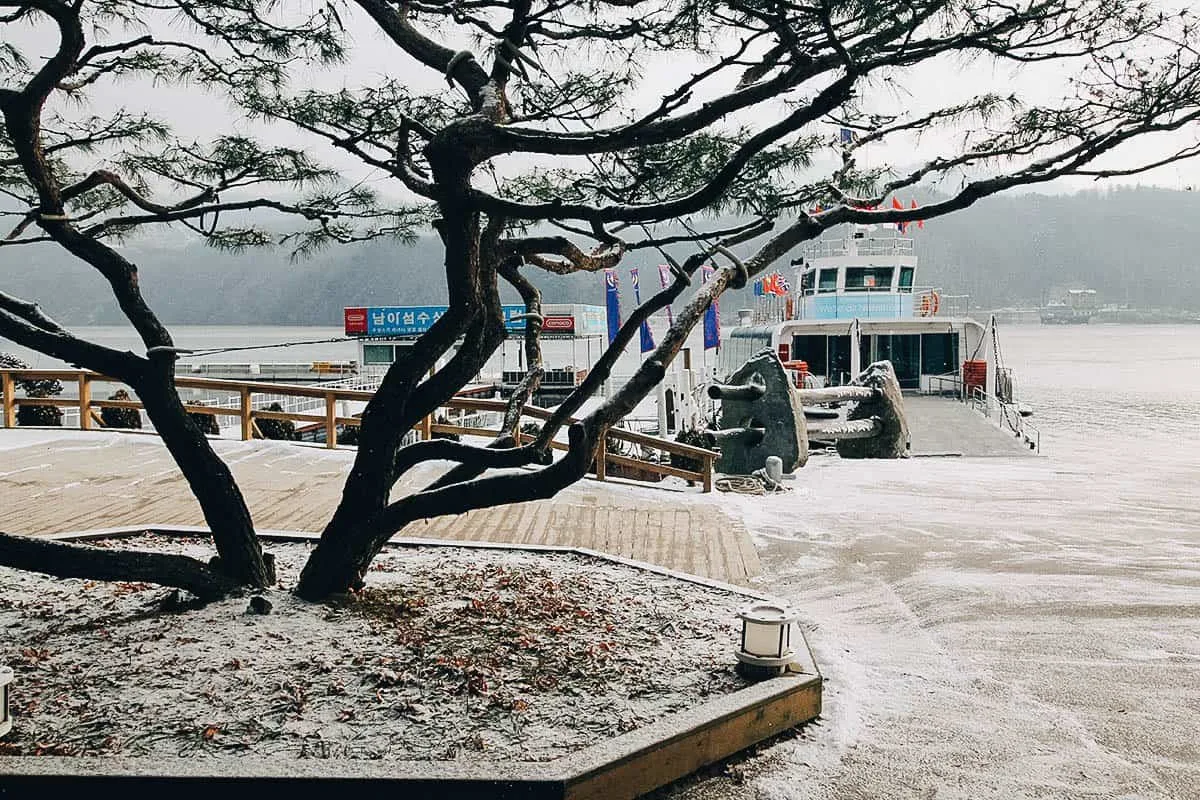 Nami Island ferry dock in South Korea