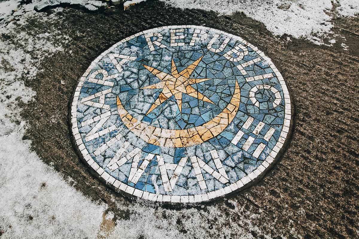 Naminara Republic manhole on Nami Island, South Korea