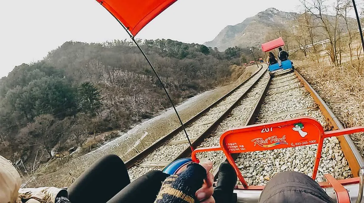 Tracks at Gangchon Rail Park in South Korea