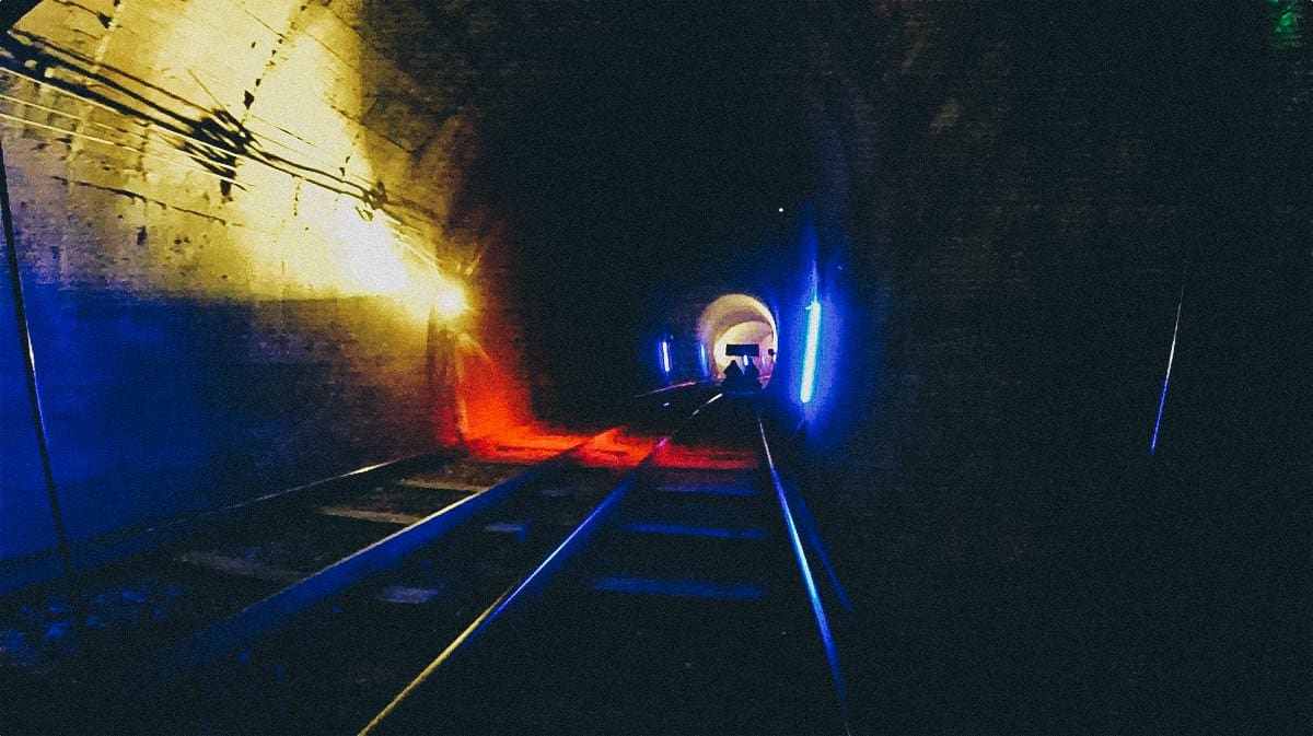 Going through the tunnel at Gangchon Rail Park in South Korea