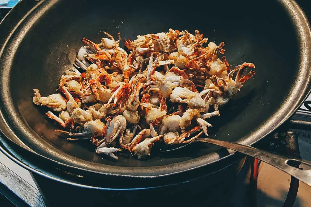 Crispy crablets from street vendors in Myeongdong