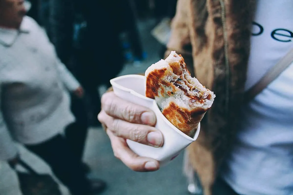 Things to Eat in South Korea Hotteok, a delicious Korean snack made with brown sugar