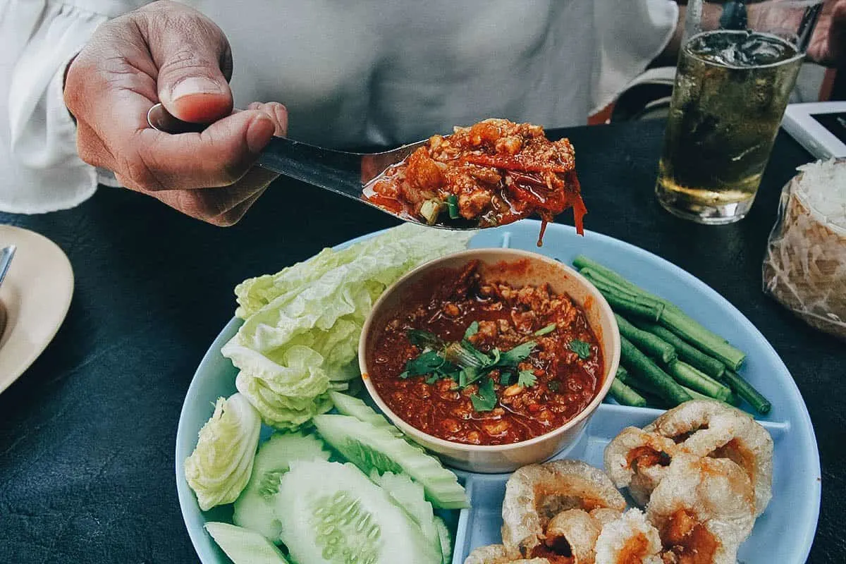 Thai Food Guide Nam prik ong, a spicy dip made with dry chili