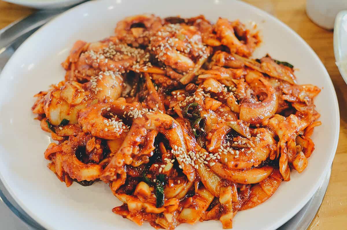 Nakji bokkeum or Korean stir-fried octopus