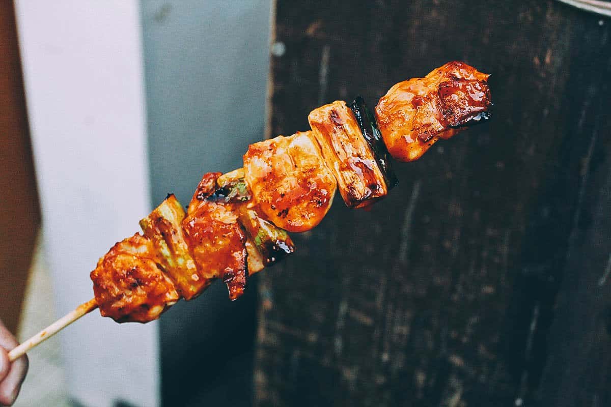 Korean chicken skewers