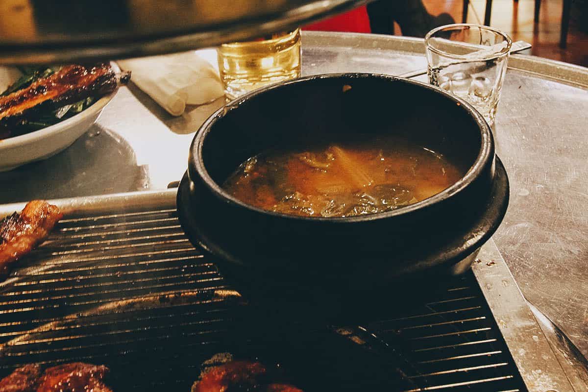 Sundubu jjigae, a type of Korean soft tofu stew