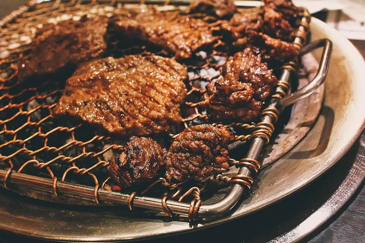 Galbi, bulgogi, and other Korean barbecued meat dishes