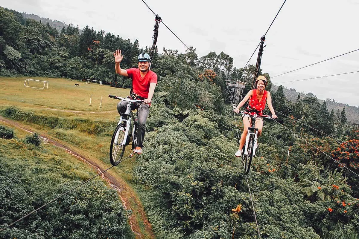Bike on a Zipline at Chocolate Hills Adventure Park, Bohol, Philippines