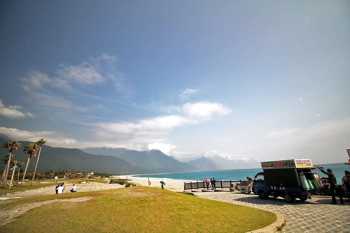 View of Qixingtan Beach in Hualien, Taiwan