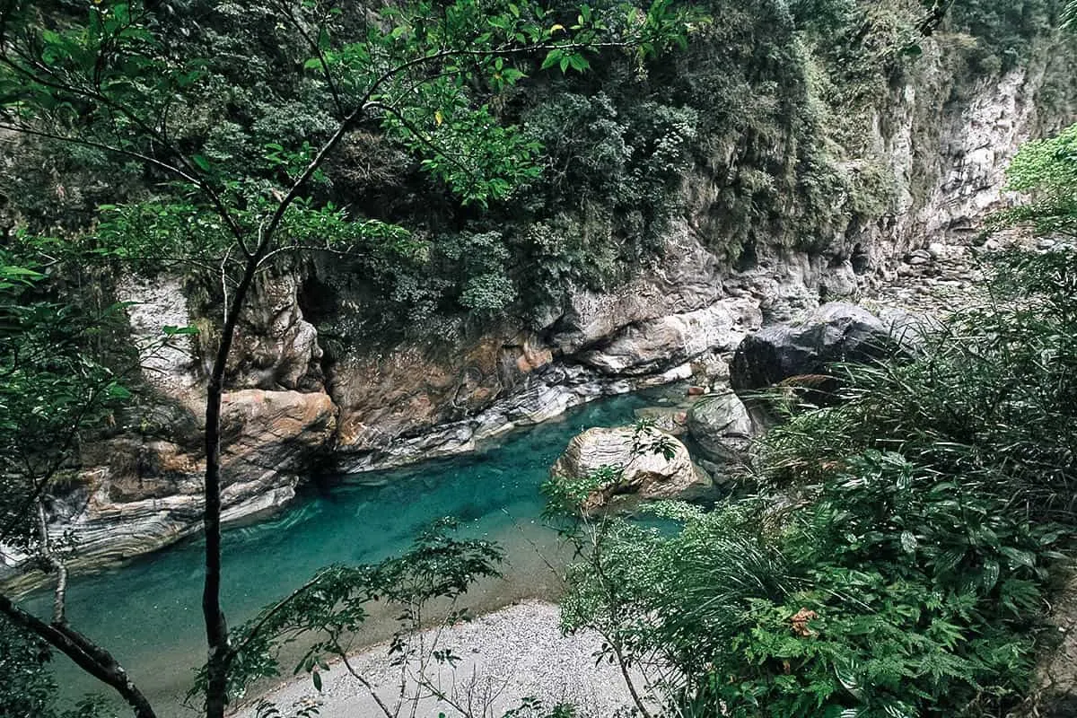 View of the river at Taroko Gorge National Park in Hualien, Taiwan