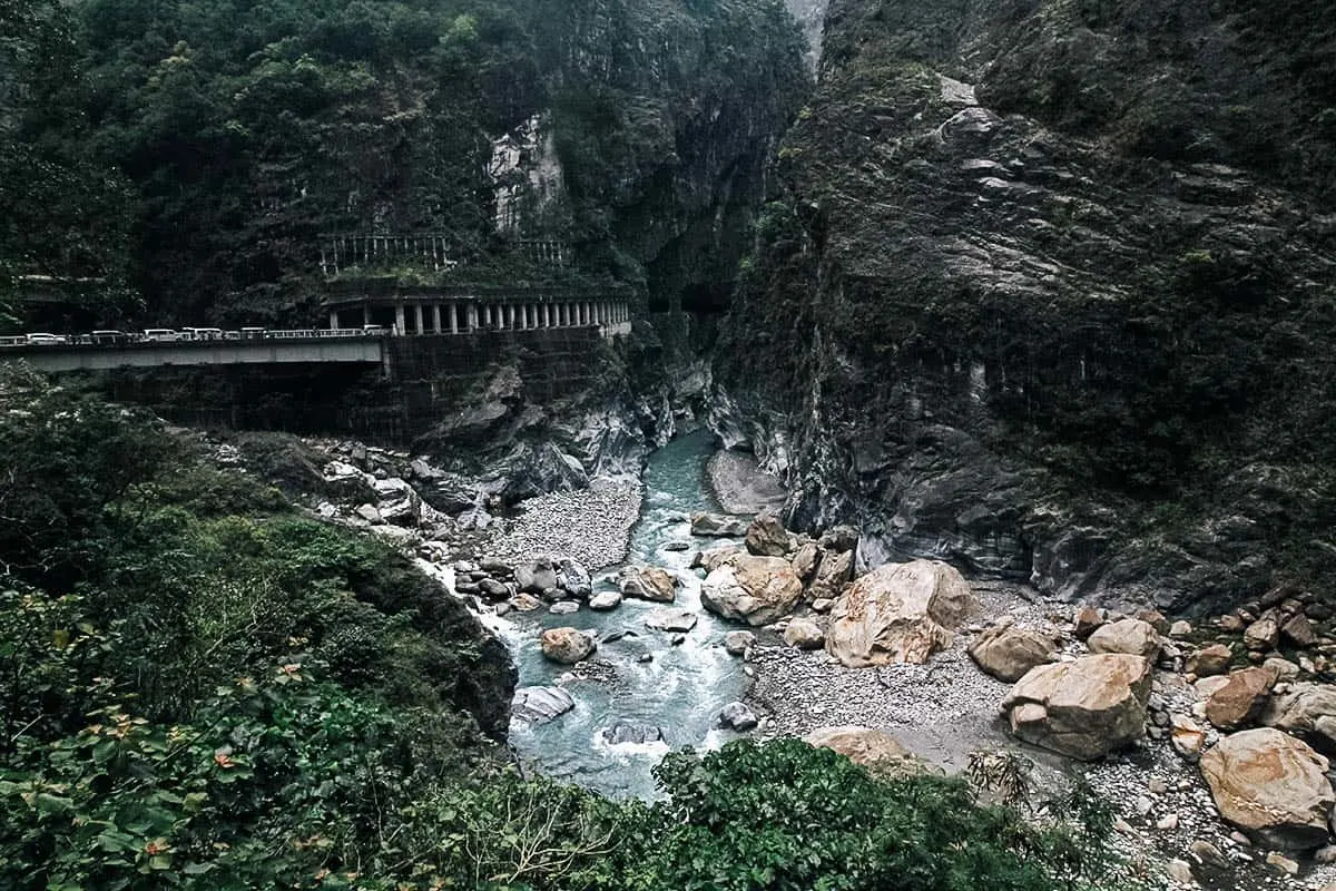 View of the river at Taroko National Park in Hualien, Taiwan