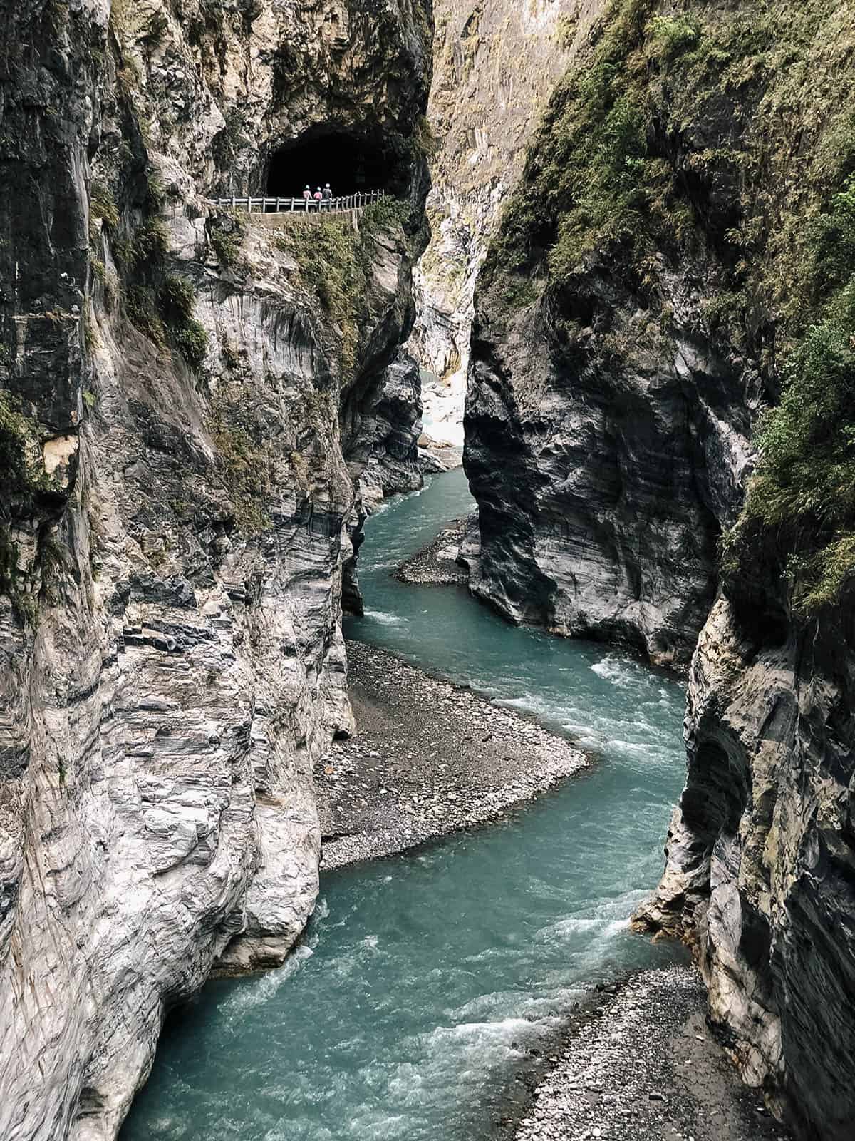 Meandering river at Taroko Gorge in Hualien, Taiwan