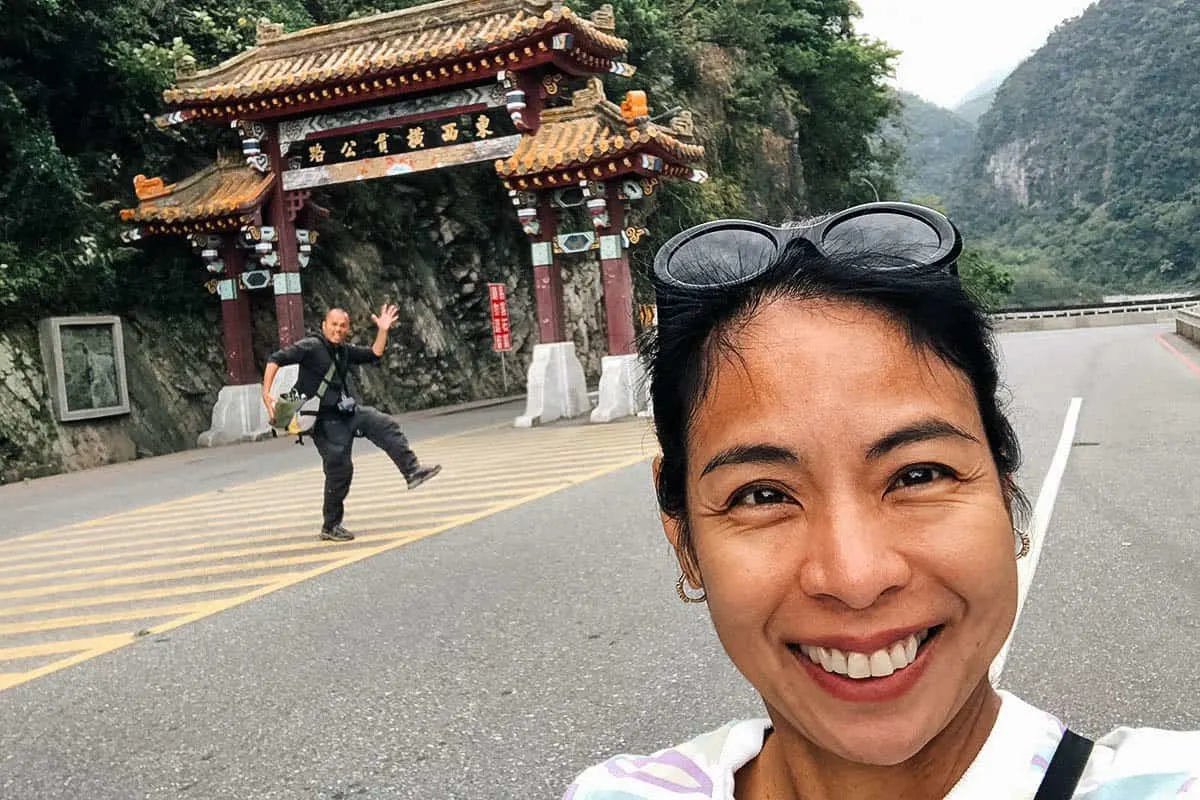 Take a Day Tour of Stunning Taroko National Park in Hualien, Taiwan Ren and JB at Taroko Gorge in Hualien, Taiwan
