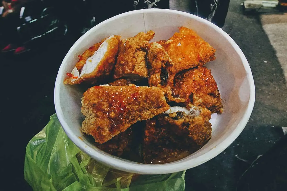 Fried chicken chop at Fengjia Night Market in Taichung, Taiwan