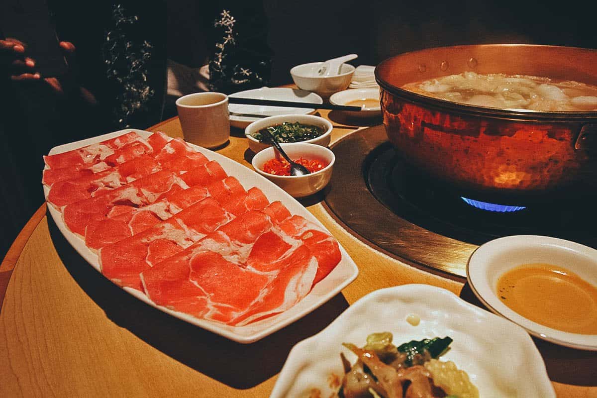 Hot Pot at Orange Shabu Shabu House in Taipei, Taiwan