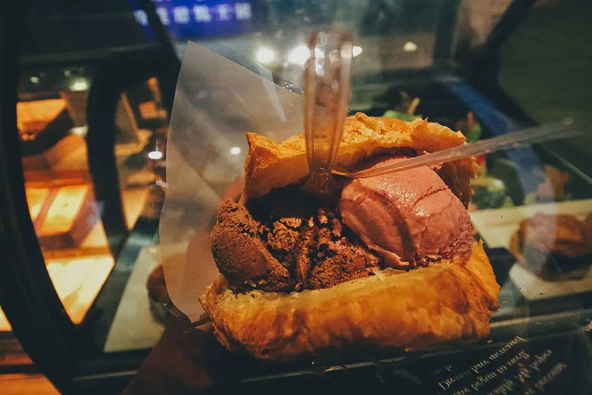 Ice cream puff on Jiufen Old Street, Taiwan