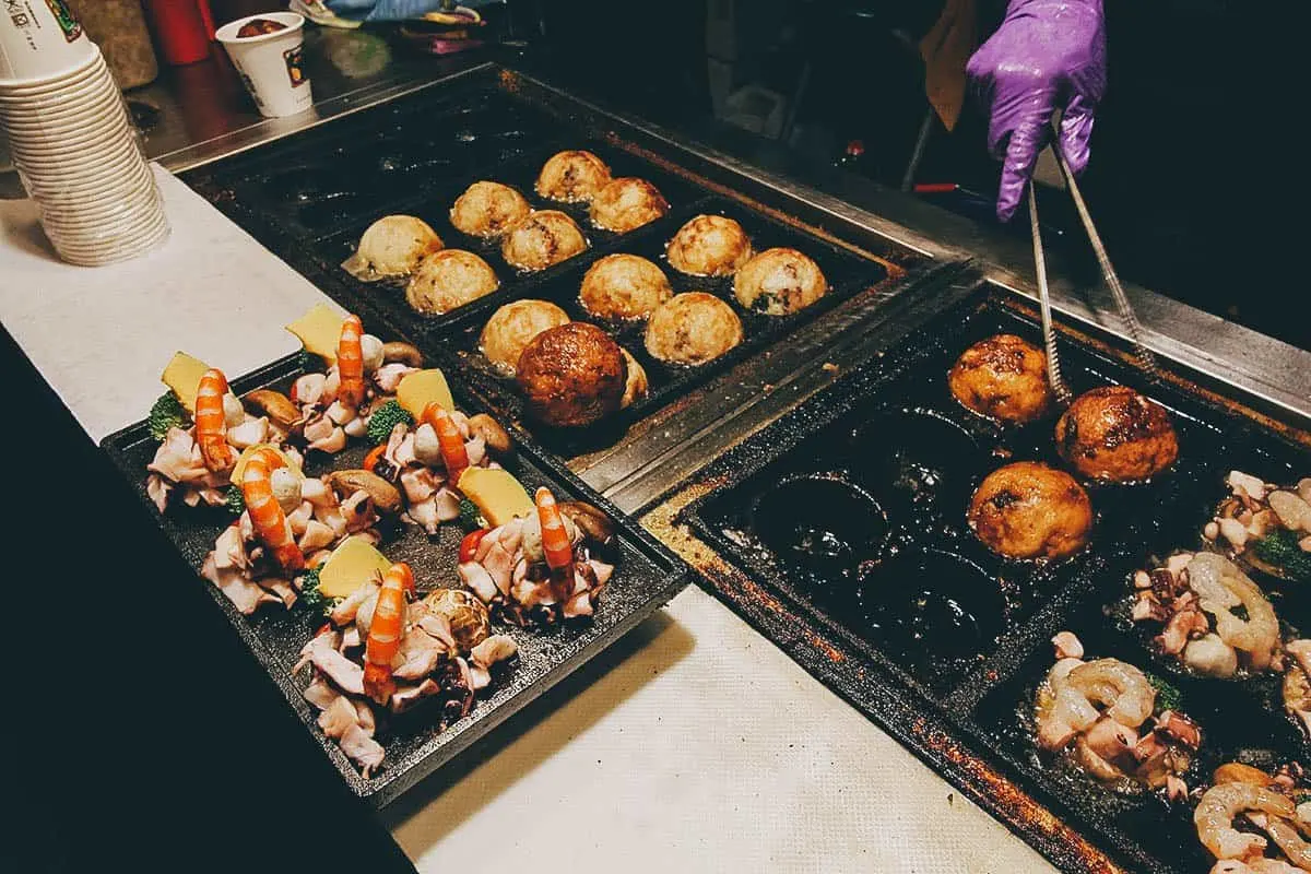 Giant takoyaki balls at Ruifeng Night Market in Kaohsiung, Taiwan