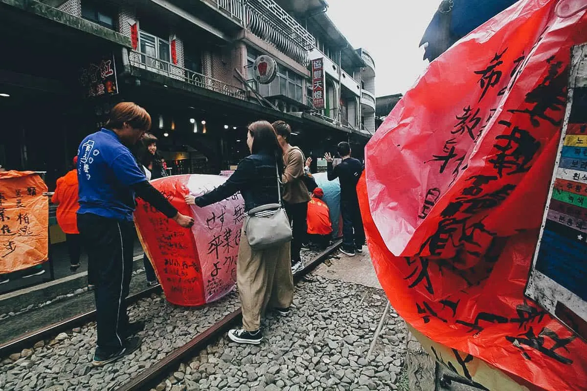 Sky Lantern Release, Shifen, Taiwan