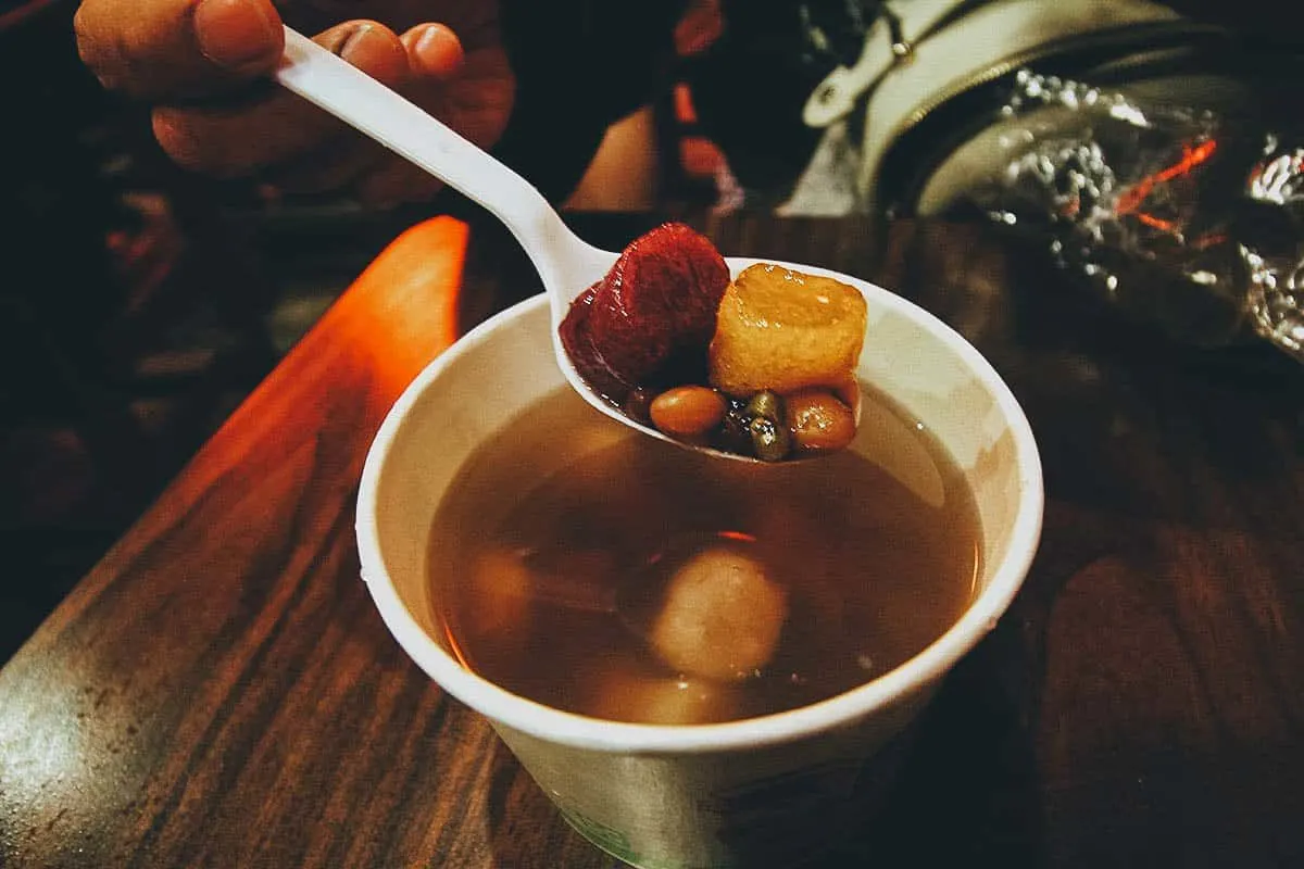 Bowl of taro balls on Jiufen Old Street, Taiwan