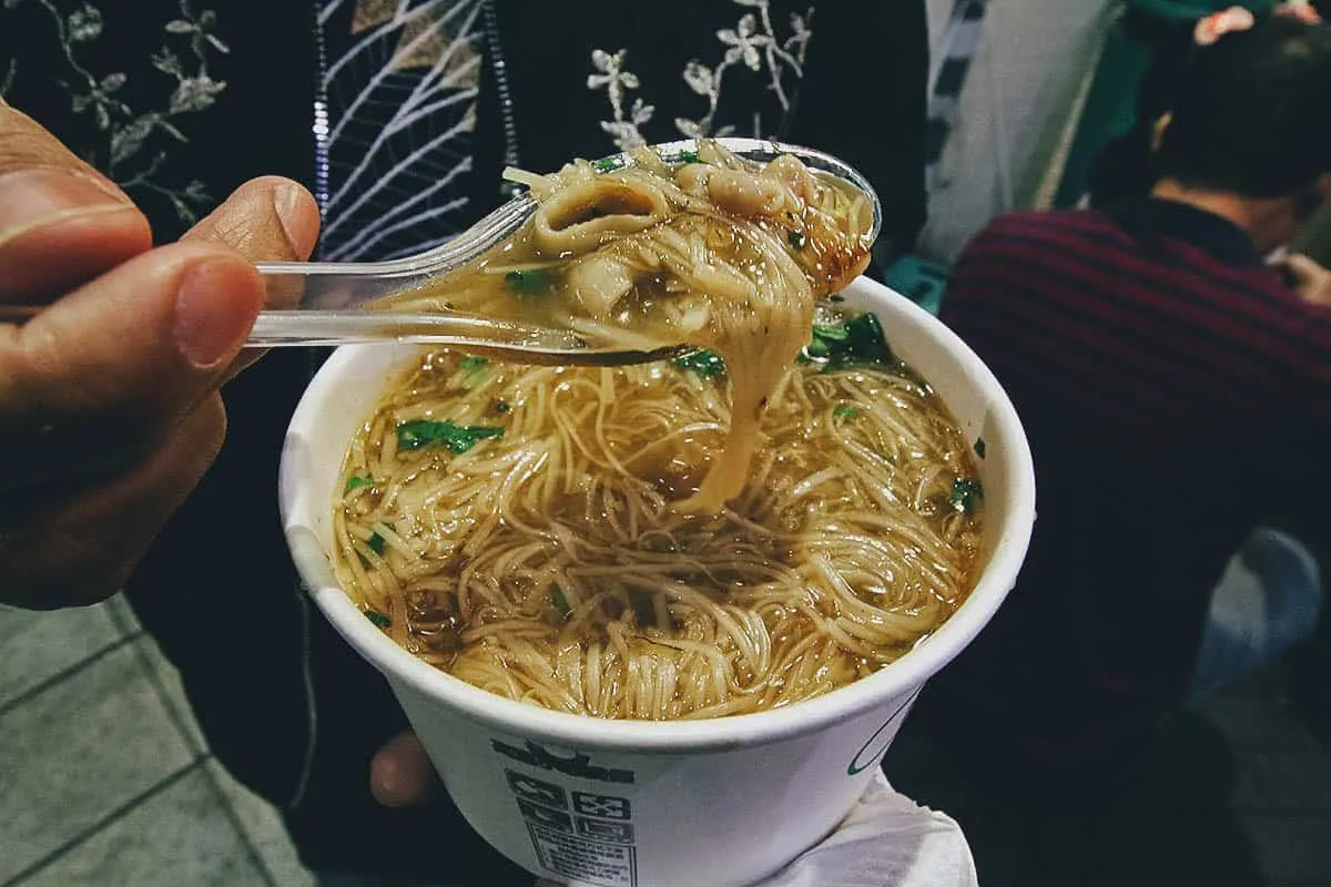 Bowl of mee sua at Ay-Chung Flour Rice Noodles in Taipei, Taiwan