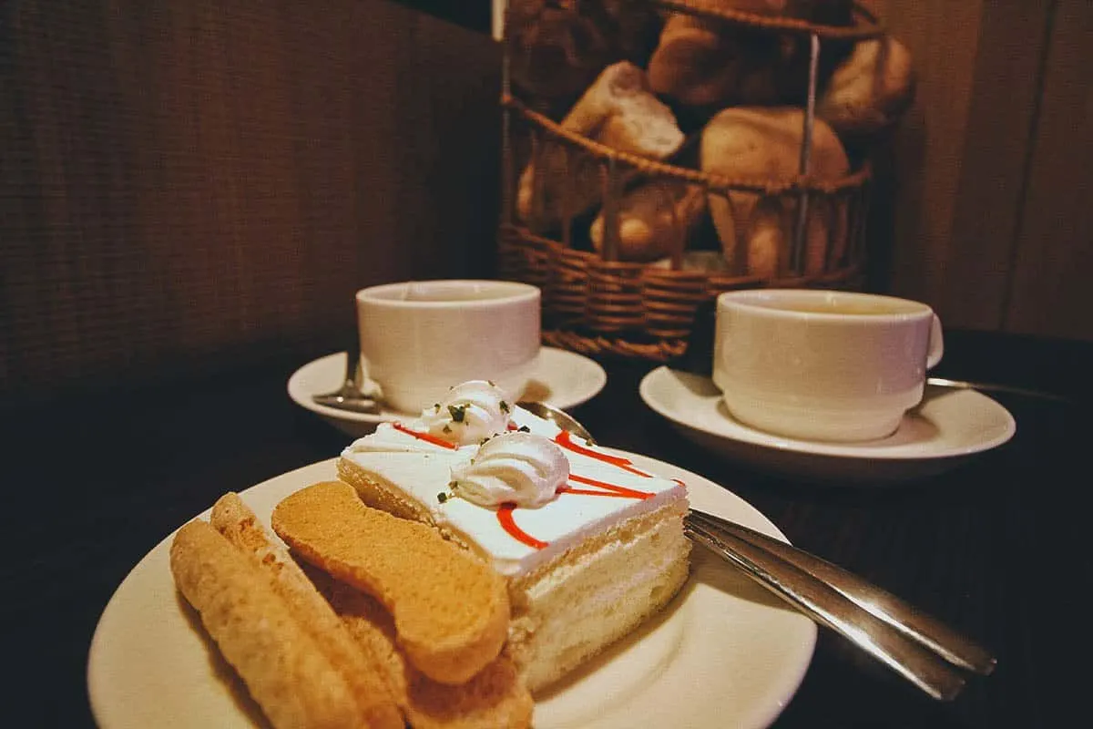 Coffee and cake at Beitou Hot Spring Resort in Taipei, Taiwan